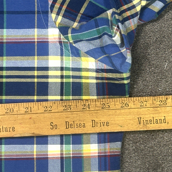 Ralph Lauren Men's XL Green Blue Yellow Plaid Button Down L/S Shirt Pony Logo - Picture 6 of 8